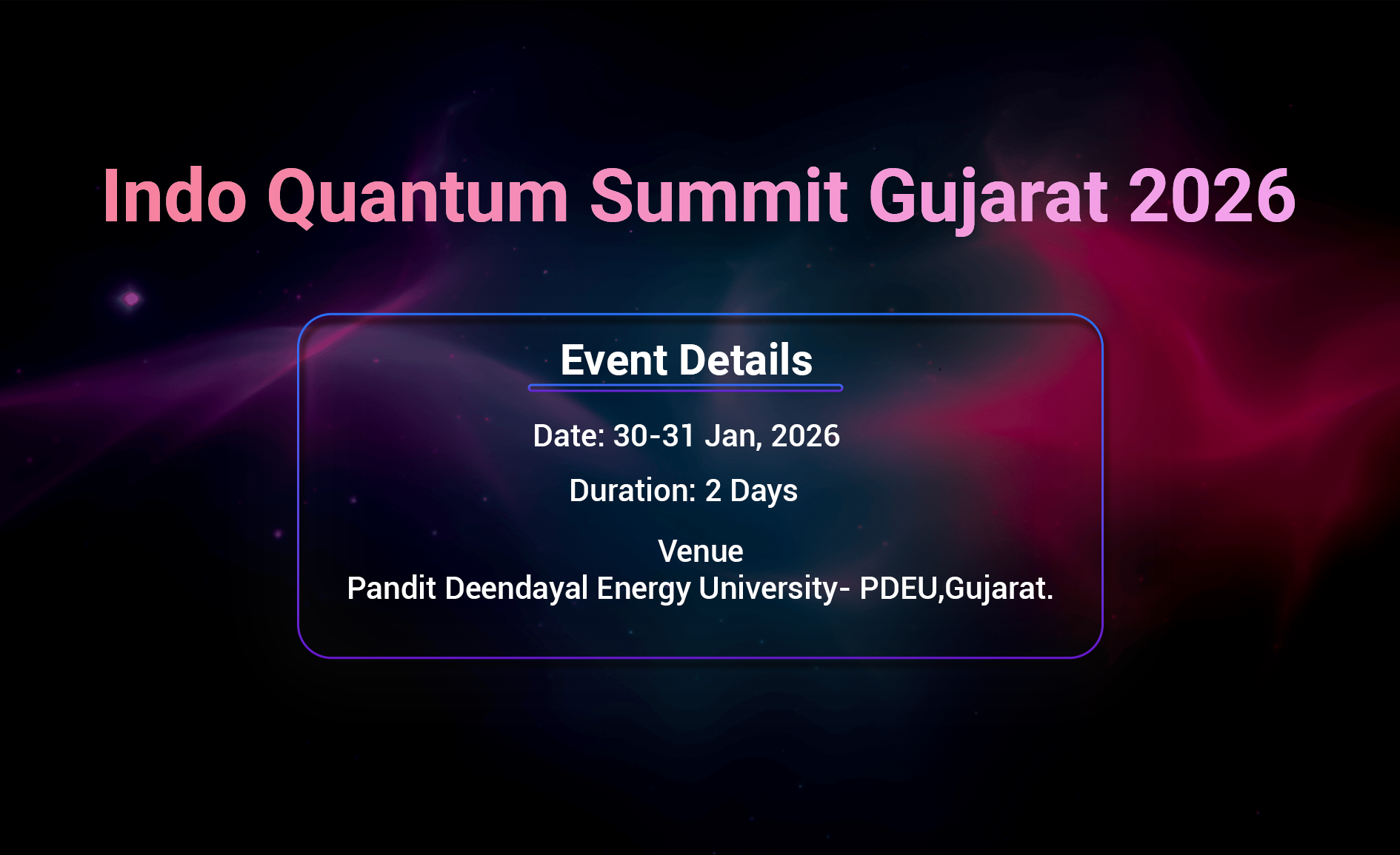 Indo Quantum Summit Gujarat 2026